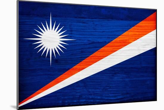 Marshall Islands Flag Design with Wood Patterning - Flags of the World Series-Philippe Hugonnard-Mounted Art Print