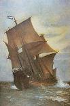 The Mayflower Carrying the Pilgrim Fathers across the Atlantic to America in 1620-Marshall Johnson-Stretched Canvas