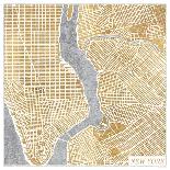 Gilded New York Map-Marshall Laura-Stretched Canvas