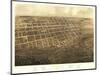 Marshall, Michigan - Panoramic Map-Lantern Press-Mounted Art Print