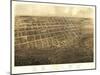 Marshall, Michigan - Panoramic Map-Lantern Press-Mounted Art Print