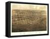 Marshall, Michigan - Panoramic Map-Lantern Press-Framed Stretched Canvas