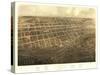 Marshall, Michigan - Panoramic Map-Lantern Press-Stretched Canvas