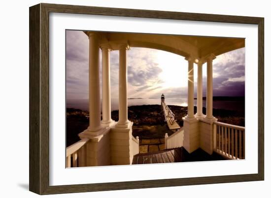Marshall Point Sunset Viewed from a Balcony-George Oze-Framed Photographic Print