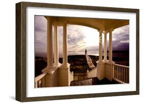 Marshall Point Sunset Viewed from a Balcony-George Oze-Framed Photographic Print