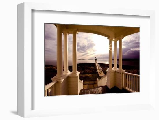 Marshall Point Sunset Viewed from a Balcony-George Oze-Framed Photographic Print