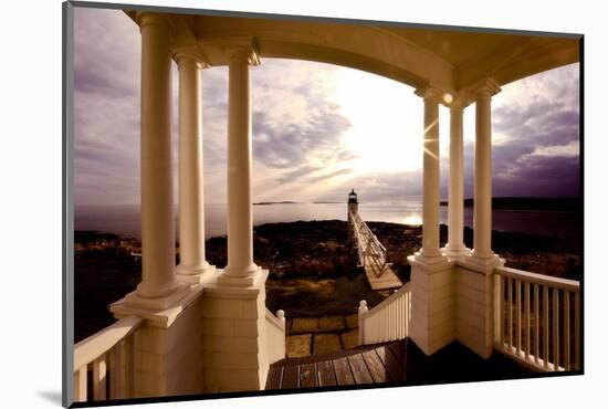 Marshall Point Sunset Viewed from a Balcony-George Oze-Mounted Photographic Print