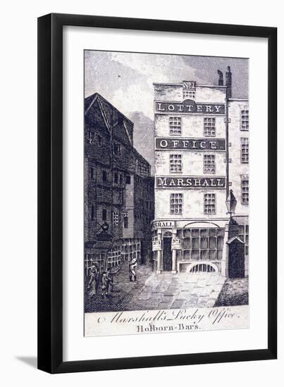 Marshall's Lottery Office, Holborn, London, C1800-null-Framed Premium Giclee Print