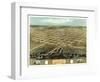 Marshalltown, Iowa - Panoramic Map-Lantern Press-Framed Art Print