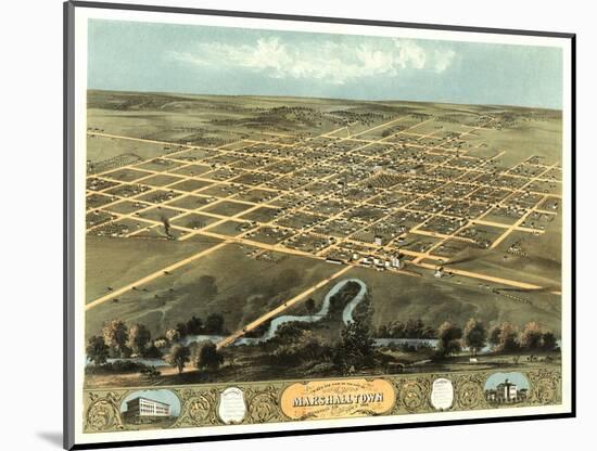 Marshalltown, Iowa - Panoramic Map-Lantern Press-Mounted Art Print