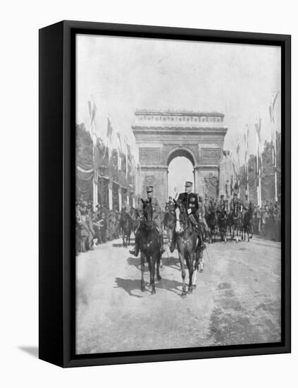 Marshals Foch and Joffre During the Grand Victory Parade, Paris, France, 14 July 1919-null-Framed Stretched Canvas