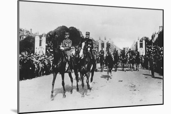 Marshals Foch and Joffre During the Grand Victory Parade, Paris, France, 14 July 1919-null-Mounted Giclee Print