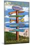 Marshfield, Massachusetts - Sign Destinations-Lantern Press-Mounted Art Print