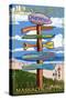 Marshfield, Massachusetts - Sign Destinations-Lantern Press-Stretched Canvas