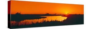 Marshland at dusk, Bayou Country, Route 57, South of Houma, Louisiana, USA-null-Stretched Canvas