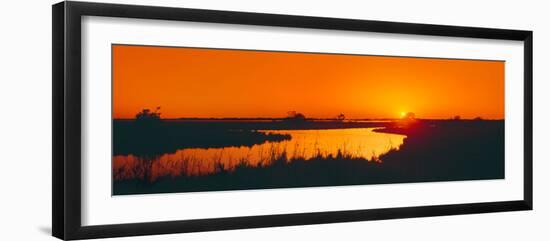 Marshland at dusk, Bayou Country, Route 57, South of Houma, Louisiana, USA-null-Framed Photographic Print