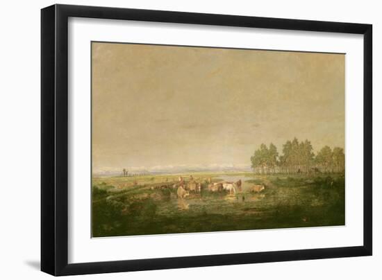 Marshland in Les Landes, C.1853-Pierre Etienne Theodore Rousseau-Framed Giclee Print