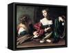 Martha and Mary Magdalene, C. 1598-Caravaggio-Framed Stretched Canvas