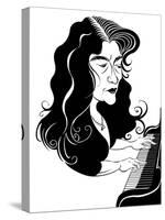 Martha Argerich - caricature of the Argentinian pianist-Neale Osborne-Stretched Canvas