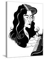 Martha Argerich - caricature of the Argentinian pianist-Neale Osborne-Stretched Canvas