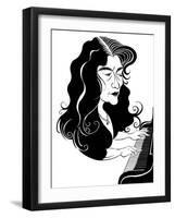 Martha Argerich - caricature of the Argentinian pianist-Neale Osborne-Framed Giclee Print