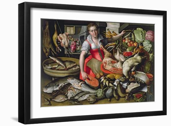 Martha Preparing the Meal for Jesus or Jesus at the House of Martha and Mary-Vincenzo Campi-Framed Giclee Print