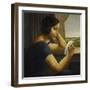 Martha, Reading a Letter, 1925-Georg Schrimpf-Framed Giclee Print