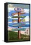 Martha's Vineyard - Destination Sign-Lantern Press-Framed Stretched Canvas