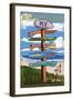 Martha's Vineyard - Destination Sign-Lantern Press-Framed Art Print