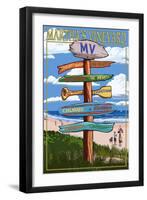 Martha's Vineyard - Destination Sign-Lantern Press-Framed Art Print