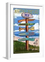 Martha's Vineyard - Destination Sign-Lantern Press-Framed Art Print