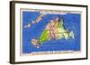 Martha's Vineyard Island, Massachusetts - Detailed Map of the Island-Lantern Press-Framed Art Print