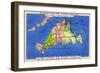 Martha's Vineyard Island, Massachusetts - Detailed Map of the Island-Lantern Press-Framed Art Print