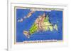 Martha's Vineyard Island, Massachusetts - Detailed Map of the Island-Lantern Press-Framed Premium Giclee Print