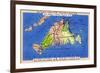 Martha's Vineyard Island, Massachusetts - Detailed Map of the Island-Lantern Press-Framed Premium Giclee Print