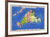 Martha's Vineyard Island, Massachusetts - Detailed Map of the Island-Lantern Press-Framed Premium Giclee Print