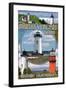 Martha's Vineyard - Lighthouses Montage-Lantern Press-Framed Art Print