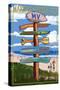 Martha's Vineyard, Massachusetts - Destination Sign-Lantern Press-Stretched Canvas