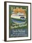 Martha's Vineyard, Massachusetts - Ferry Ride-Lantern Press-Framed Art Print
