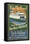 Martha's Vineyard, Massachusetts - Ferry Ride-Lantern Press-Framed Stretched Canvas