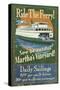 Martha's Vineyard, Massachusetts - Ferry Ride-Lantern Press-Stretched Canvas