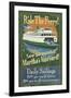 Martha's Vineyard, Massachusetts - Ferry Ride-Lantern Press-Framed Art Print