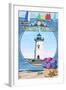 Martha's Vineyard - Montage Scenes-Lantern Press-Framed Art Print