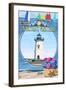 Martha's Vineyard - Montage Scenes-Lantern Press-Framed Art Print