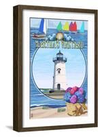 Martha's Vineyard - Montage Scenes-Lantern Press-Framed Art Print