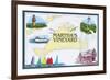 Martha's Vineyard - Nautical Chart-Lantern Press-Framed Art Print