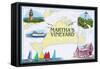 Martha's Vineyard - Nautical Chart-Lantern Press-Framed Stretched Canvas