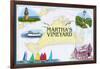 Martha's Vineyard - Nautical Chart-Lantern Press-Framed Art Print