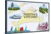 Martha's Vineyard - Nautical Chart-Lantern Press-Stretched Canvas