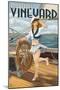 Martha's Vineyard - Sailing Pinup Girl-Lantern Press-Mounted Art Print